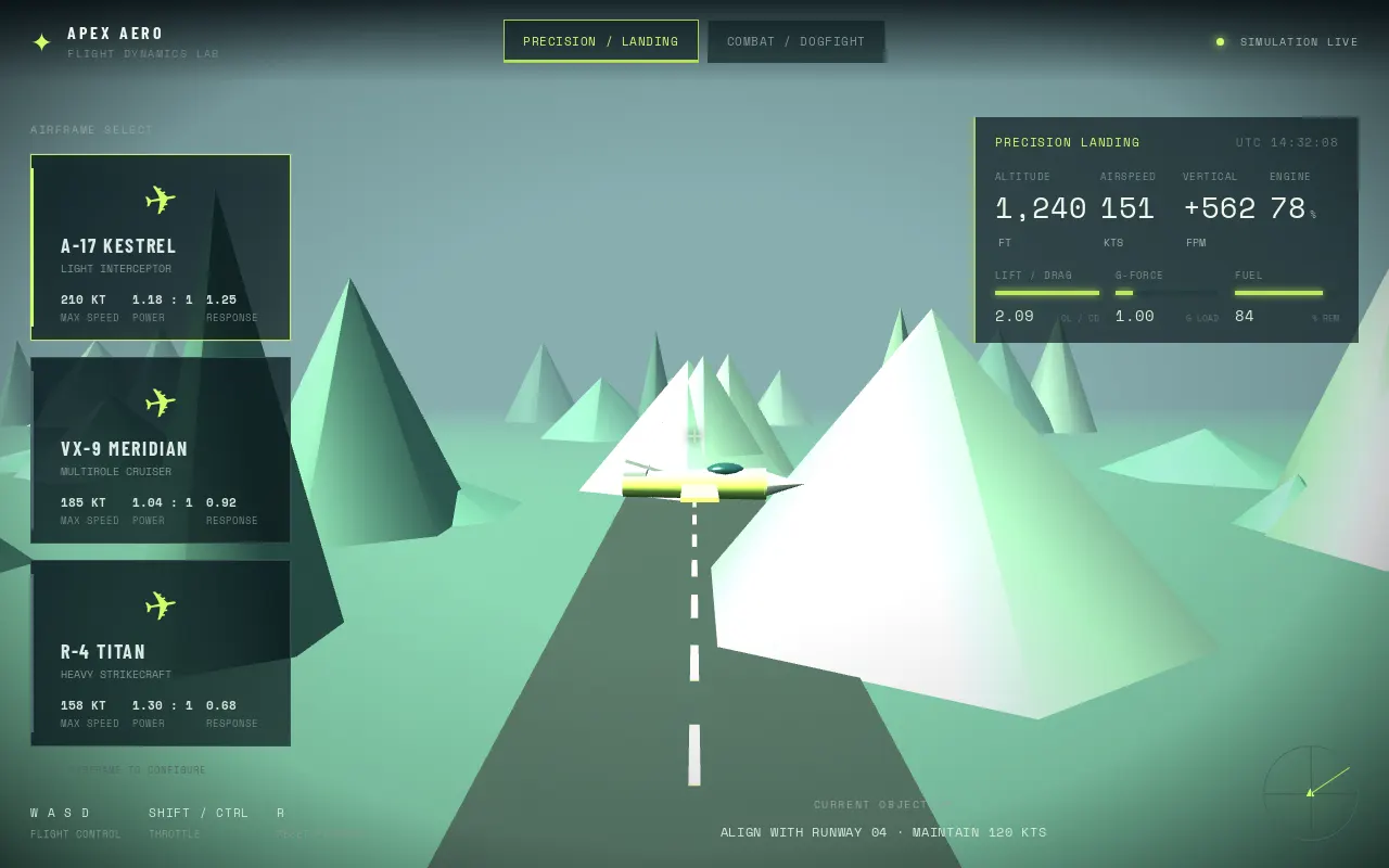 Initial view of Flight Simulator