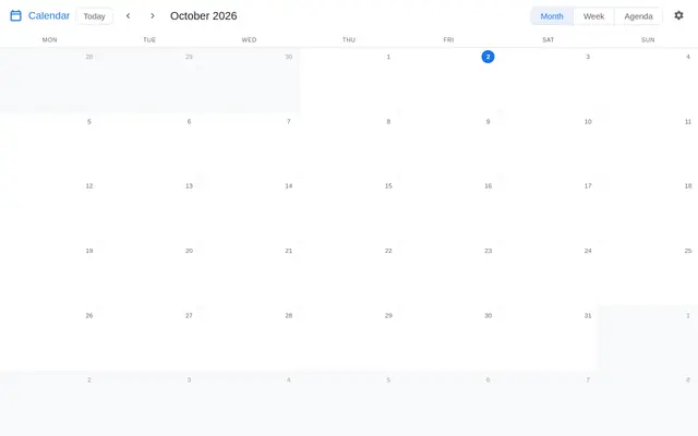 Calendar screenshot