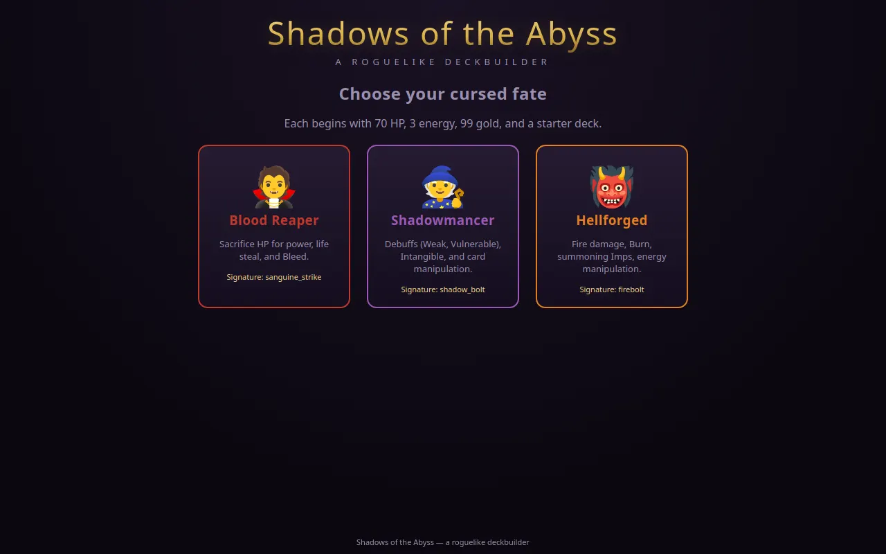 Initial view of Shadows