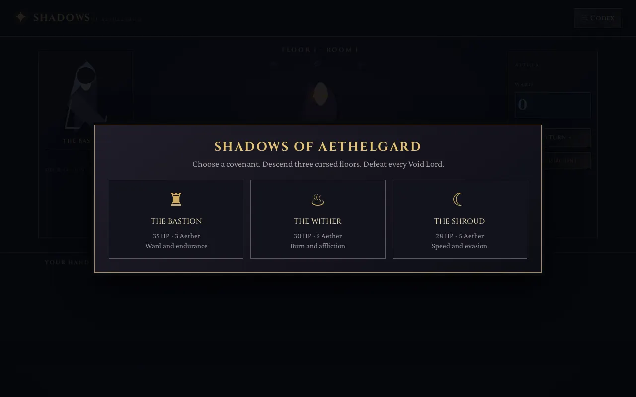 Initial view of Deckbuilder