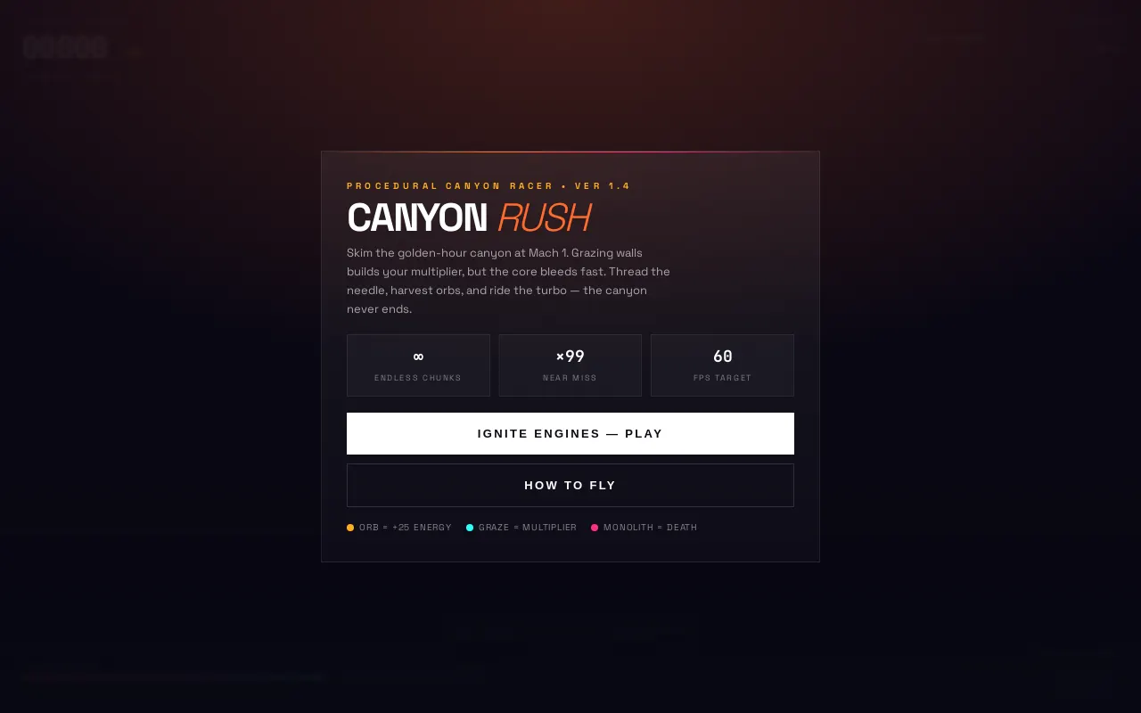 Initial view of Canyon Run