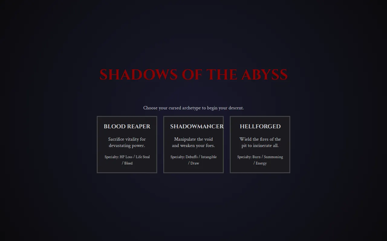 Initial view of Shadows