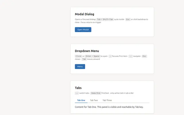 Accessible Components screenshot