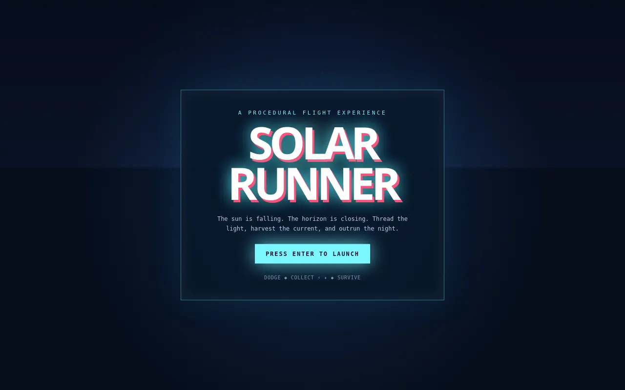 Initial view of Race the Sun