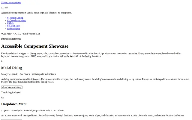Accessible Components screenshot