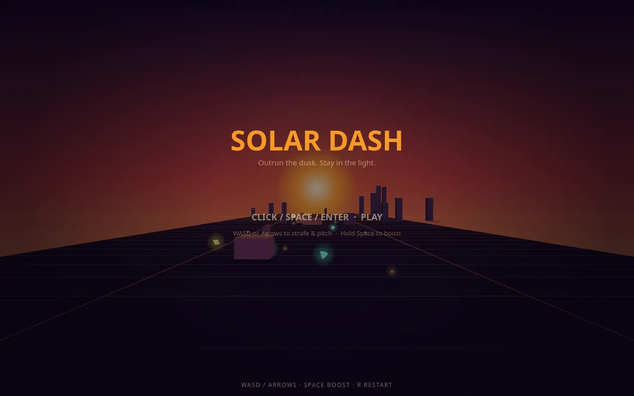 Initial view of Race the Sun