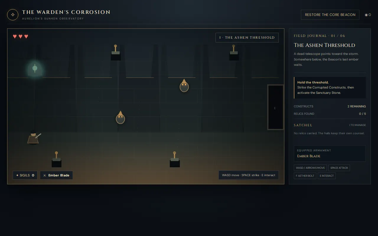 Initial view of Warden