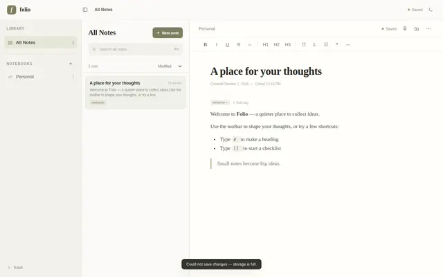 Notes screenshot