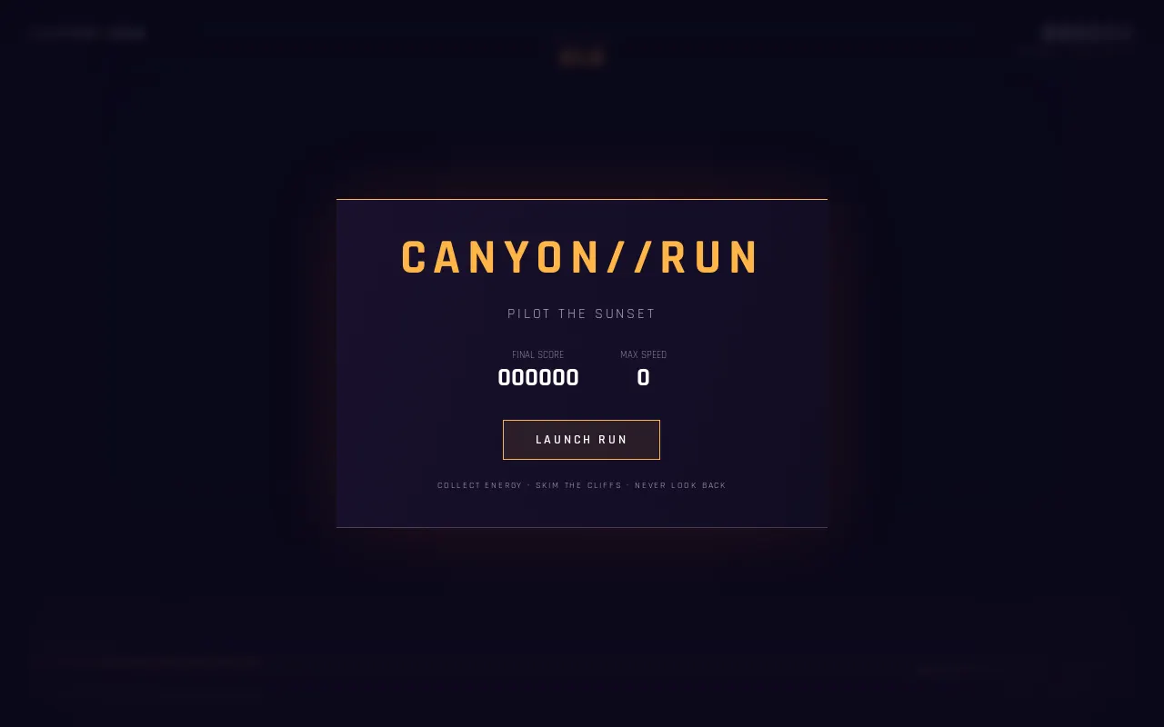 Initial view of Canyon Run