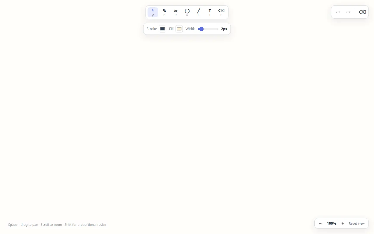 Initial view of Whiteboard