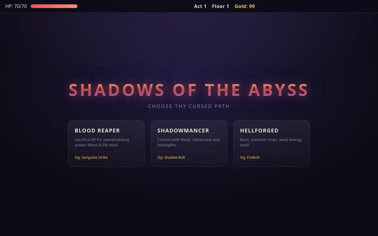 Initial view of Shadows