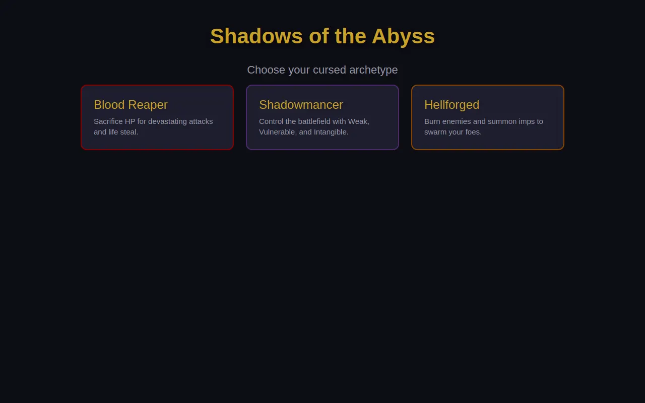 Initial view of Shadows