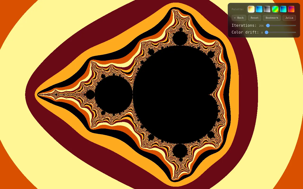 Initial view of Fractal Explorer