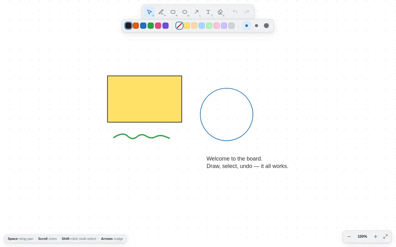 Initial view of Whiteboard