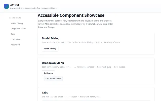 Accessible Components screenshot