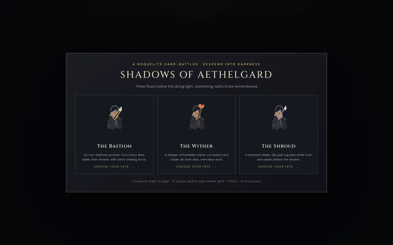 Initial view of Deckbuilder