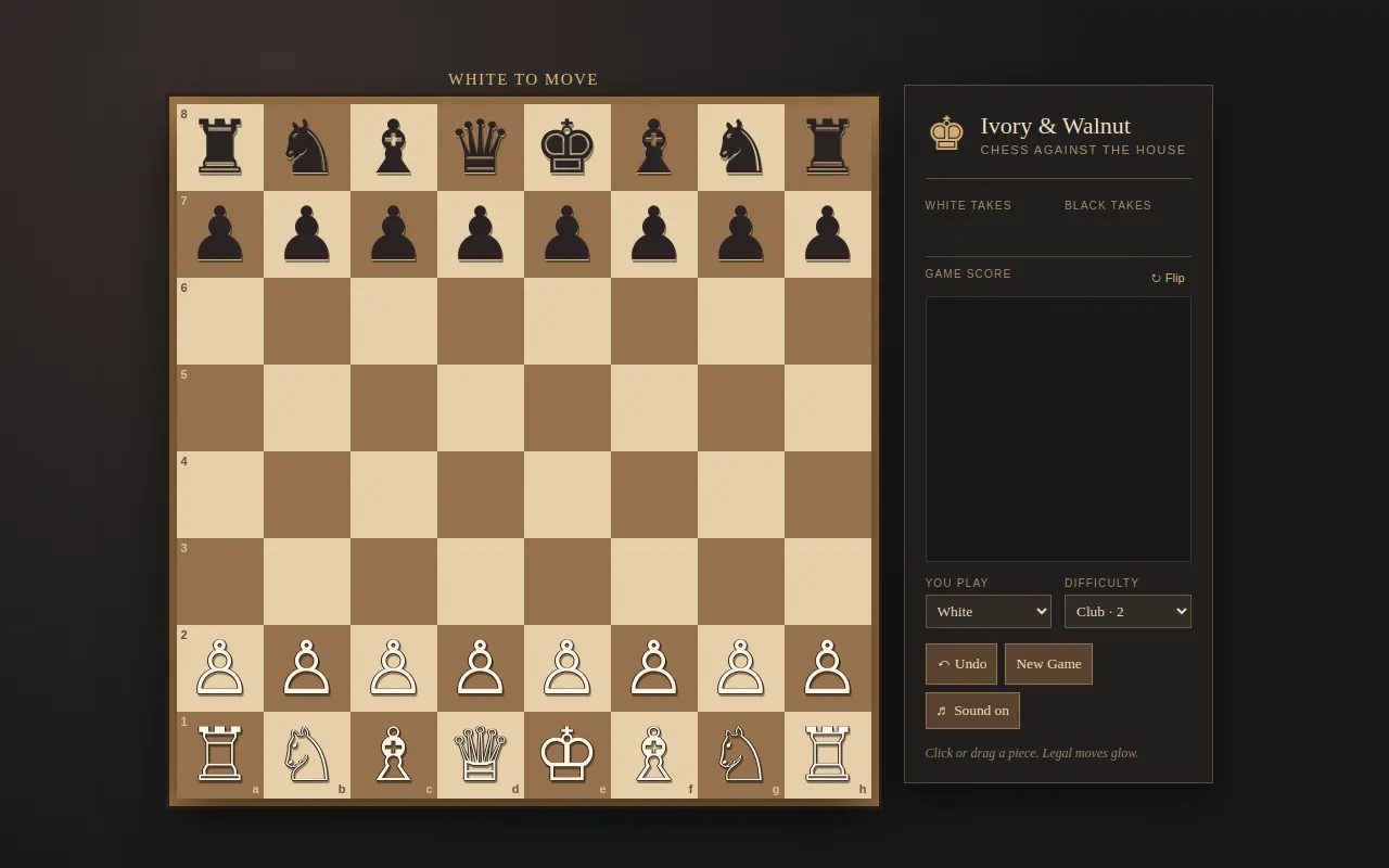 Initial view of Chess