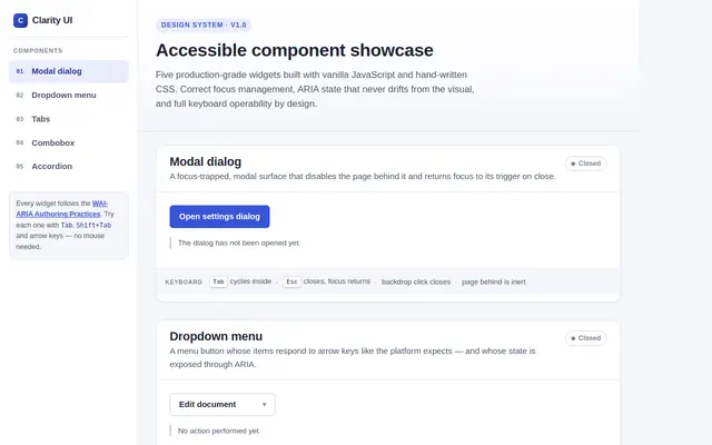 Accessible Components screenshot