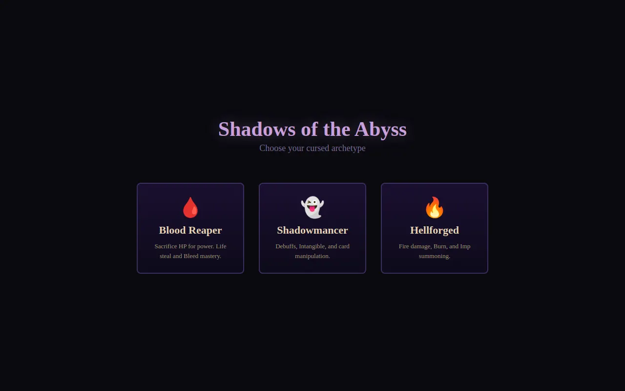 Initial view of Shadows
