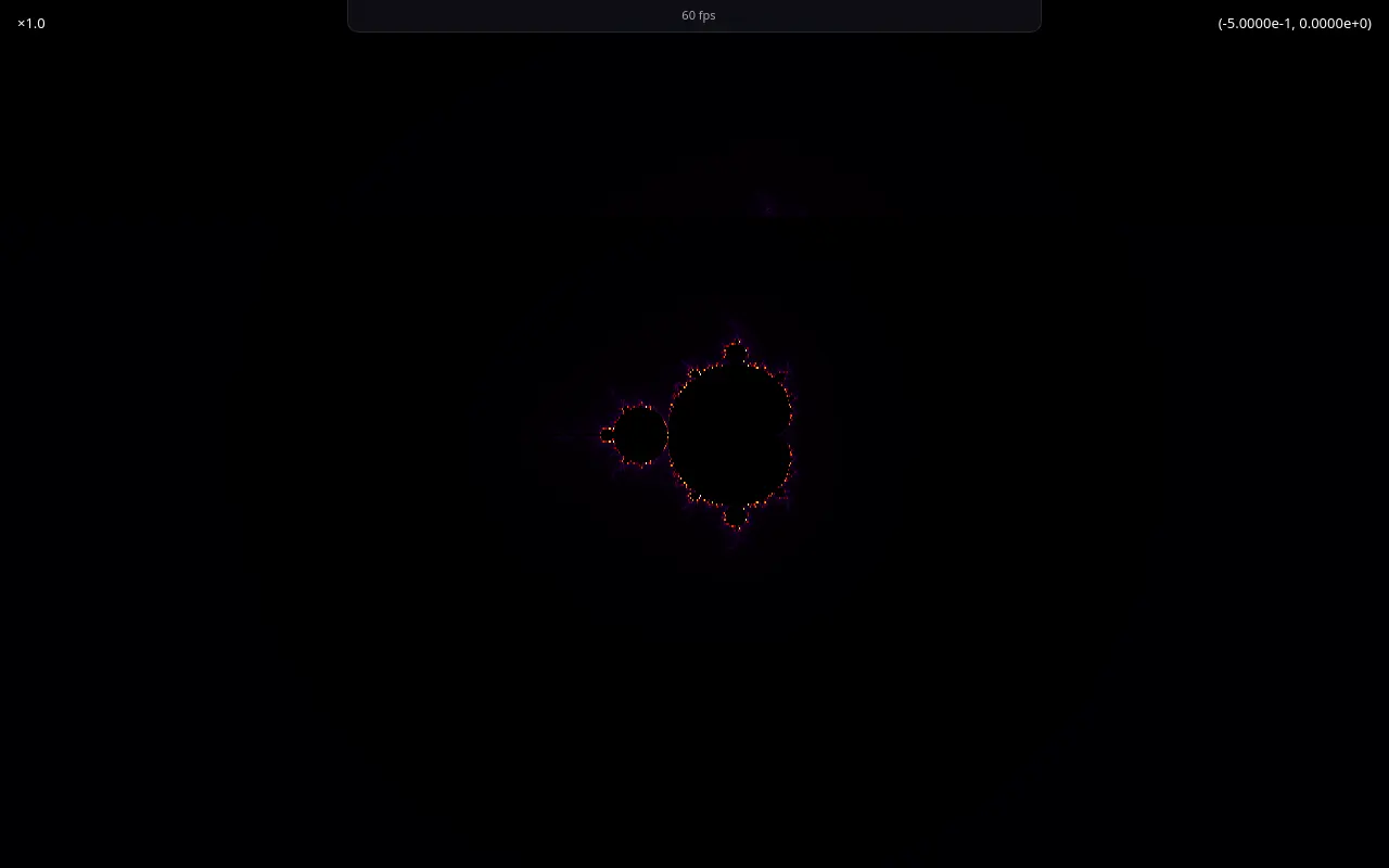 Initial view of Fractal Explorer