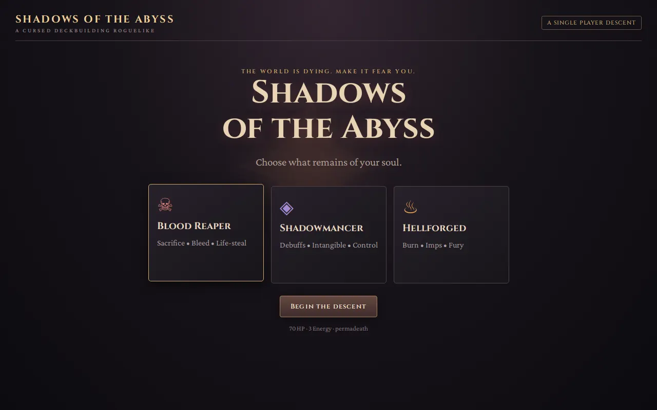 Initial view of Shadows