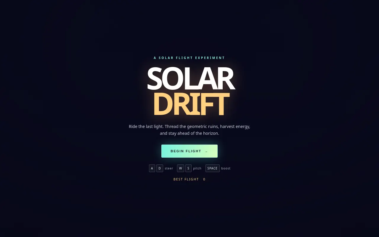Initial view of Race the Sun