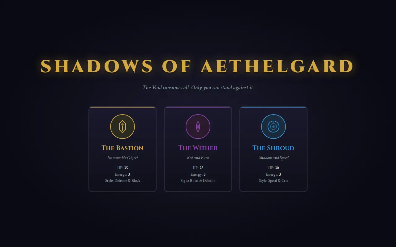 Initial view of Deckbuilder