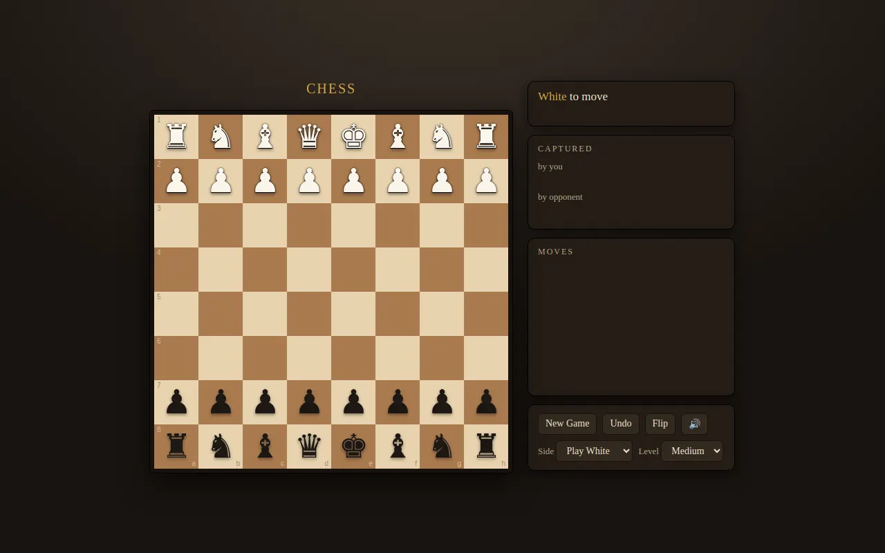 Initial view of Chess