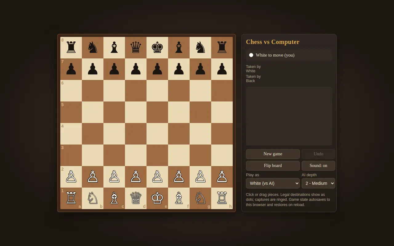 Initial view of Chess