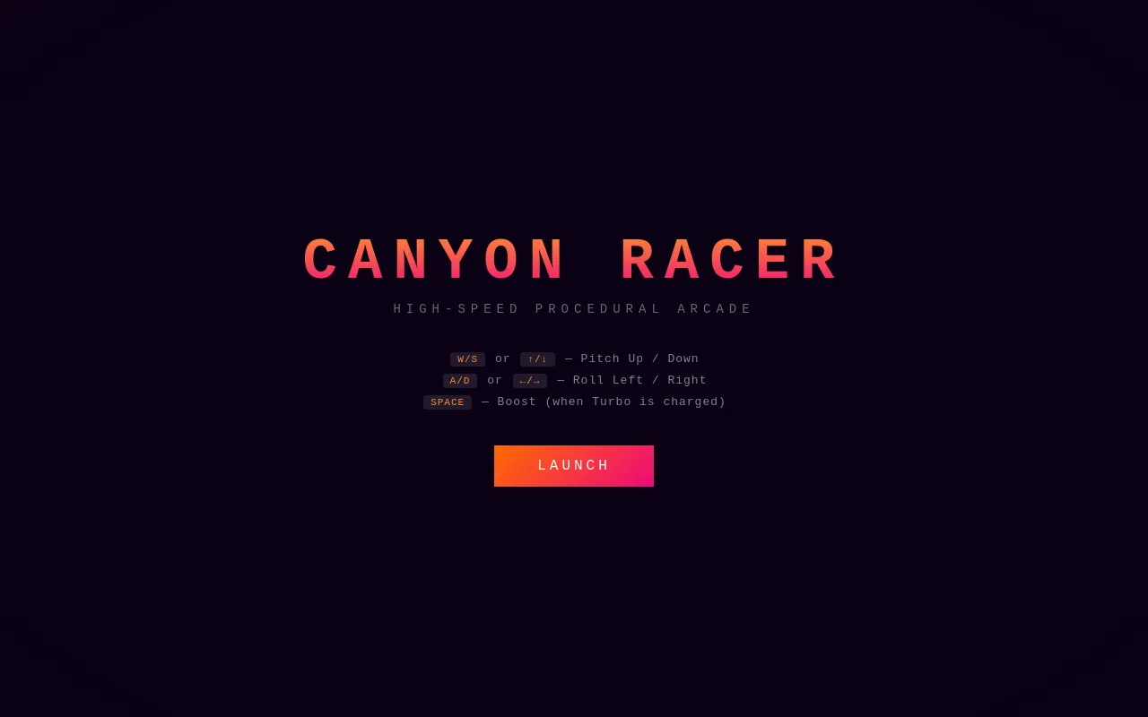 Initial view of Canyon Run