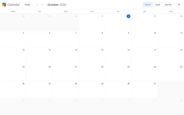 Calendar screenshot