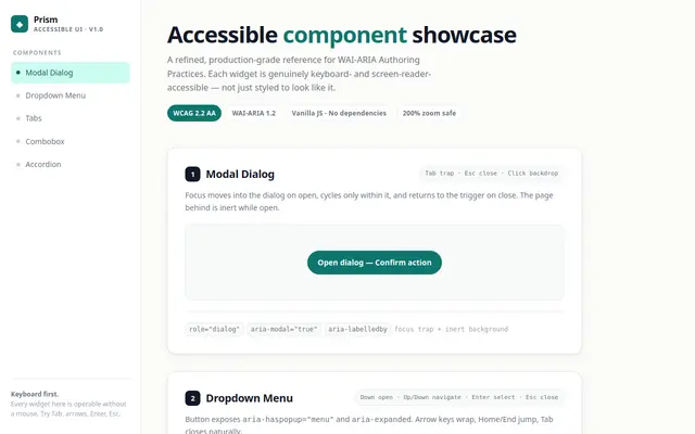 Accessible Components screenshot