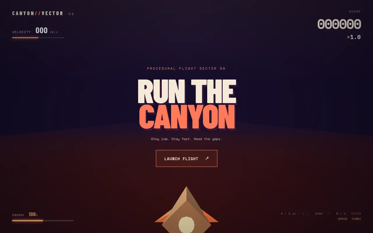 Initial view of Canyon Run