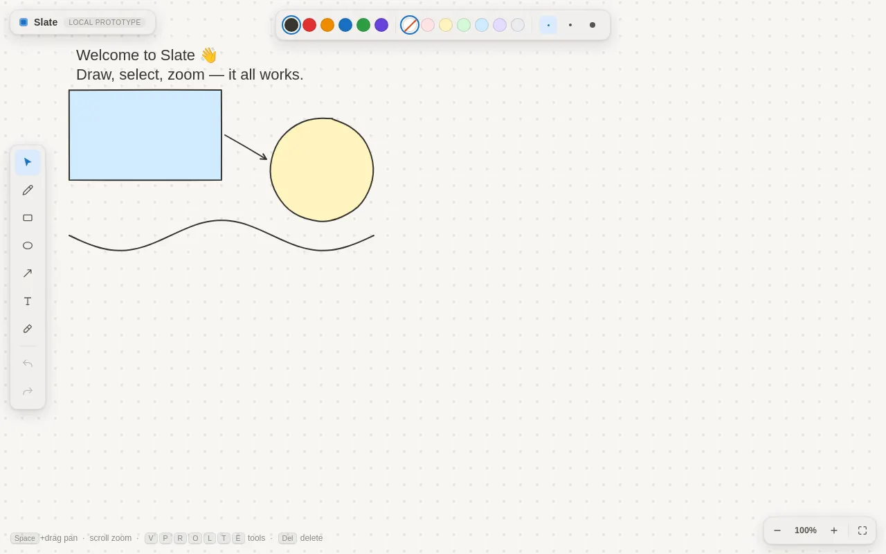 Initial view of Whiteboard