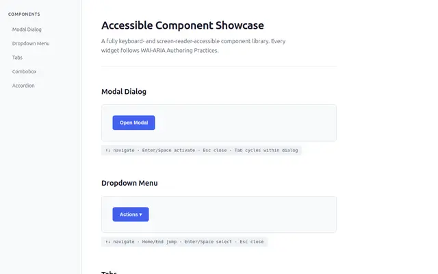 Accessible Components screenshot