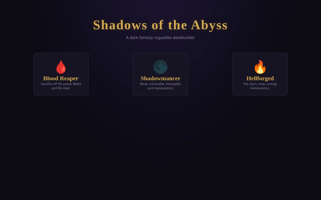 Initial view of Shadows