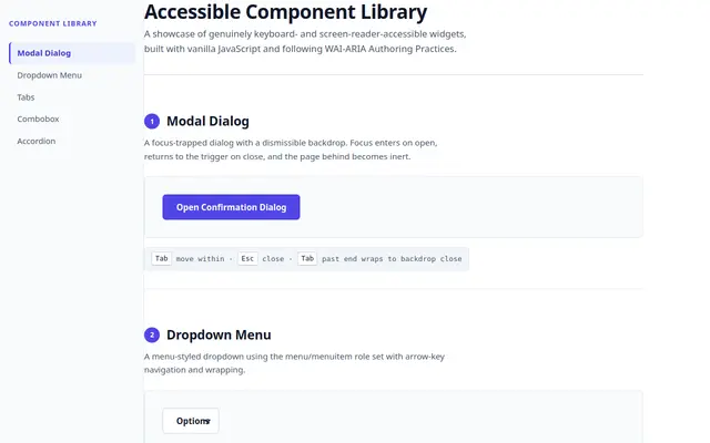 Accessible Components screenshot
