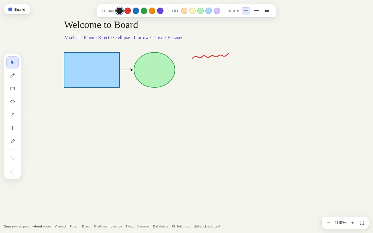 Initial view of Whiteboard