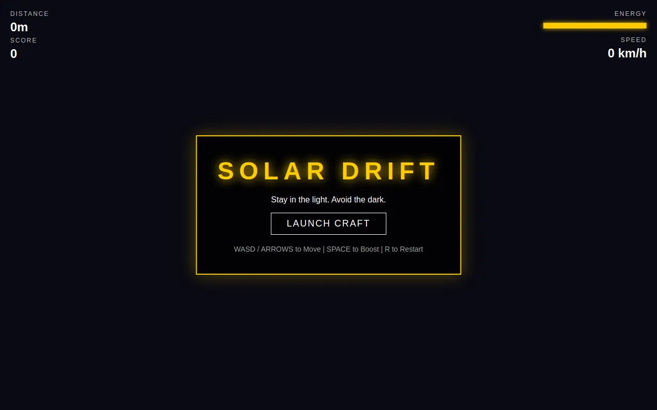 Initial view of Race the Sun