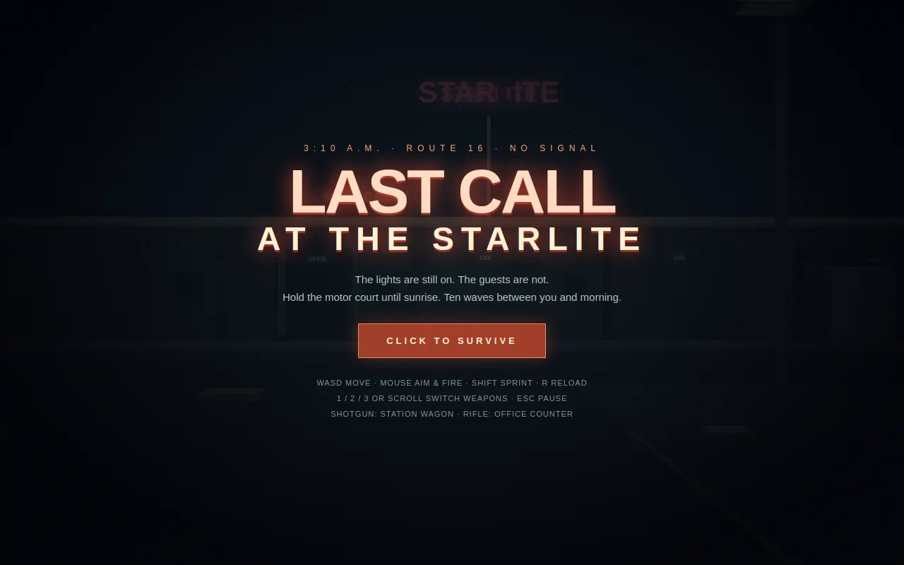 Initial view of Zombie FPS