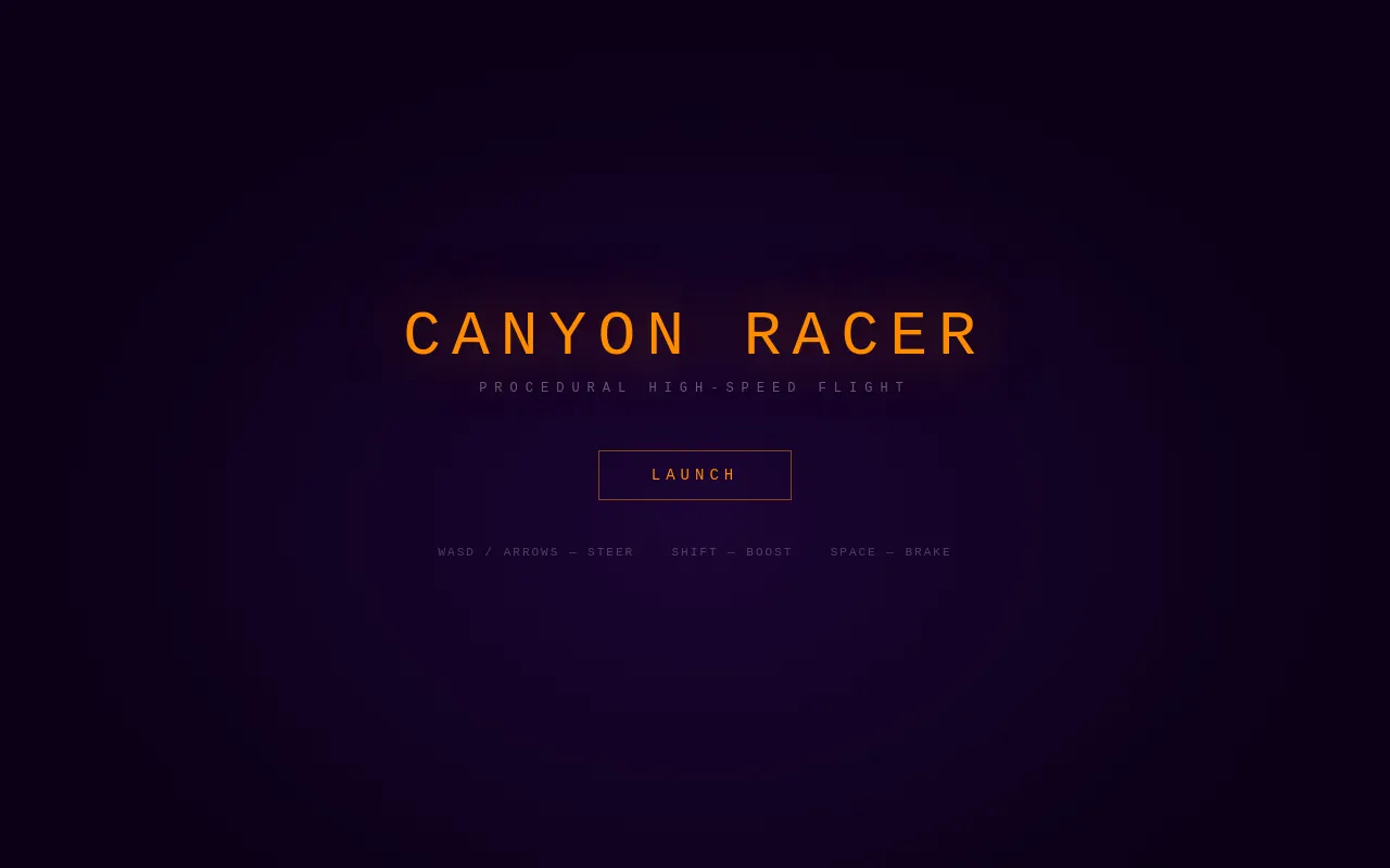 Initial view of Canyon Run