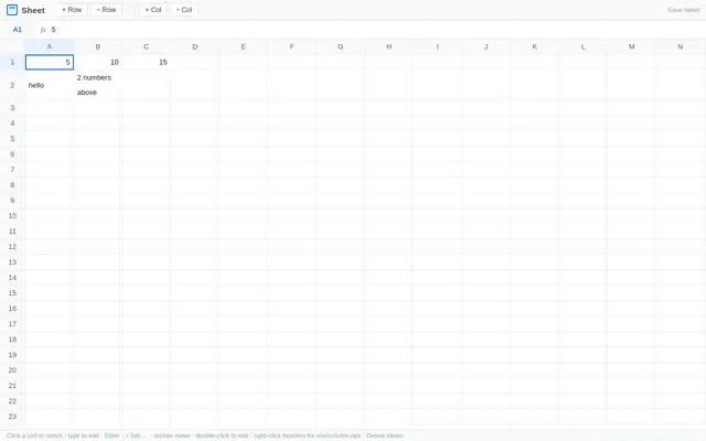 Spreadsheet screenshot