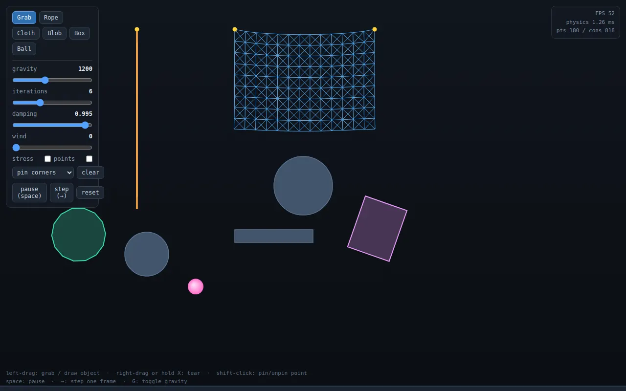 Initial view of Physics Playground