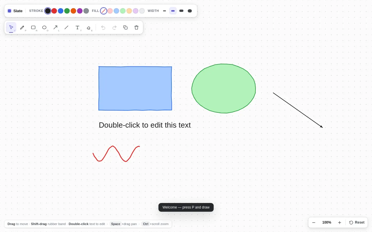 Initial view of Whiteboard