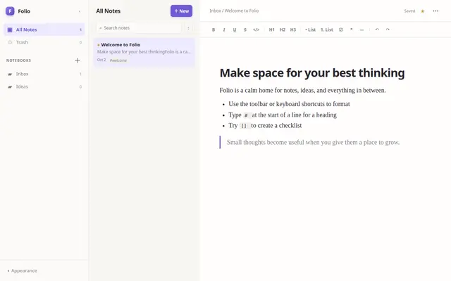Notes screenshot