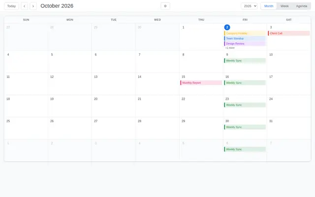 Calendar screenshot