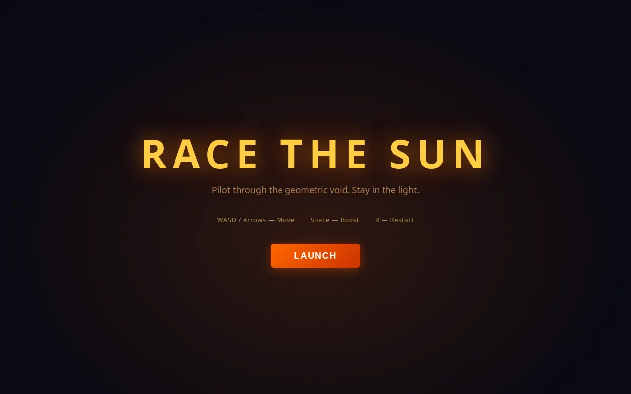 Initial view of Race the Sun