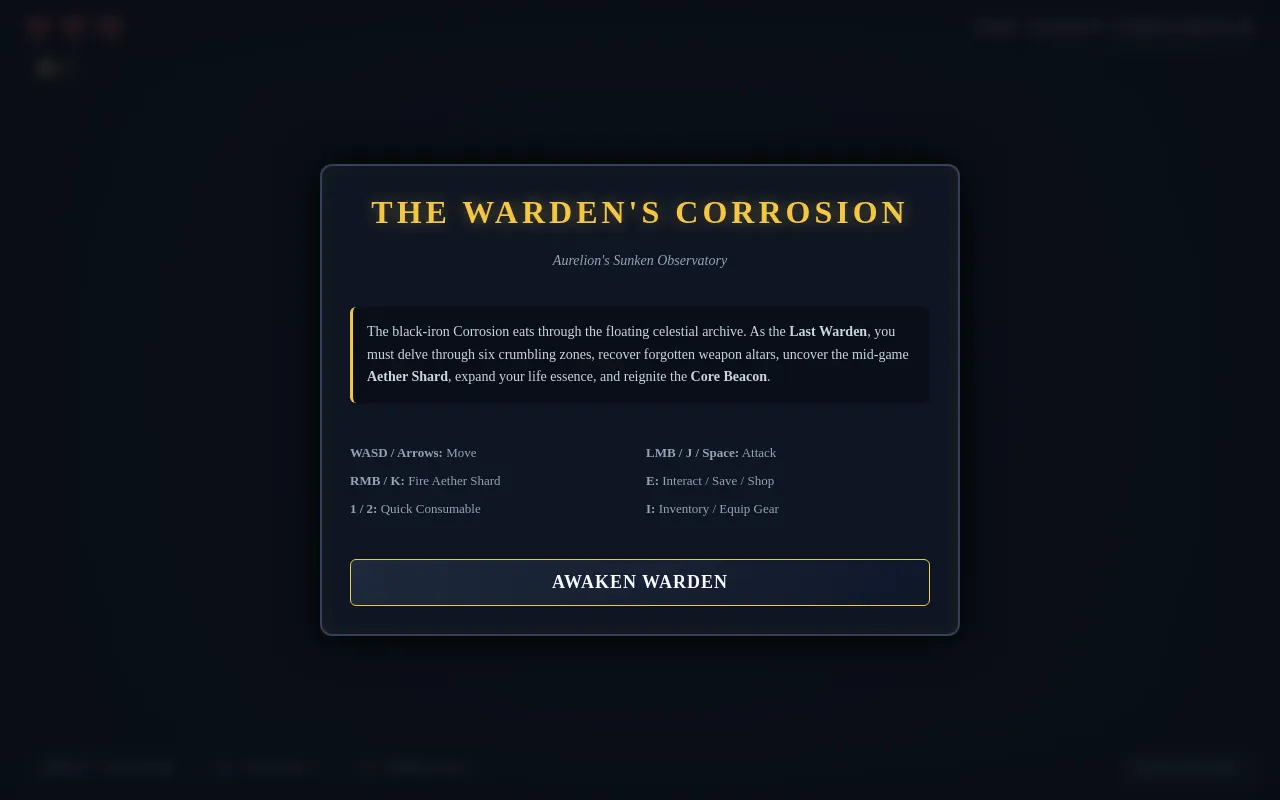 Initial view of Warden