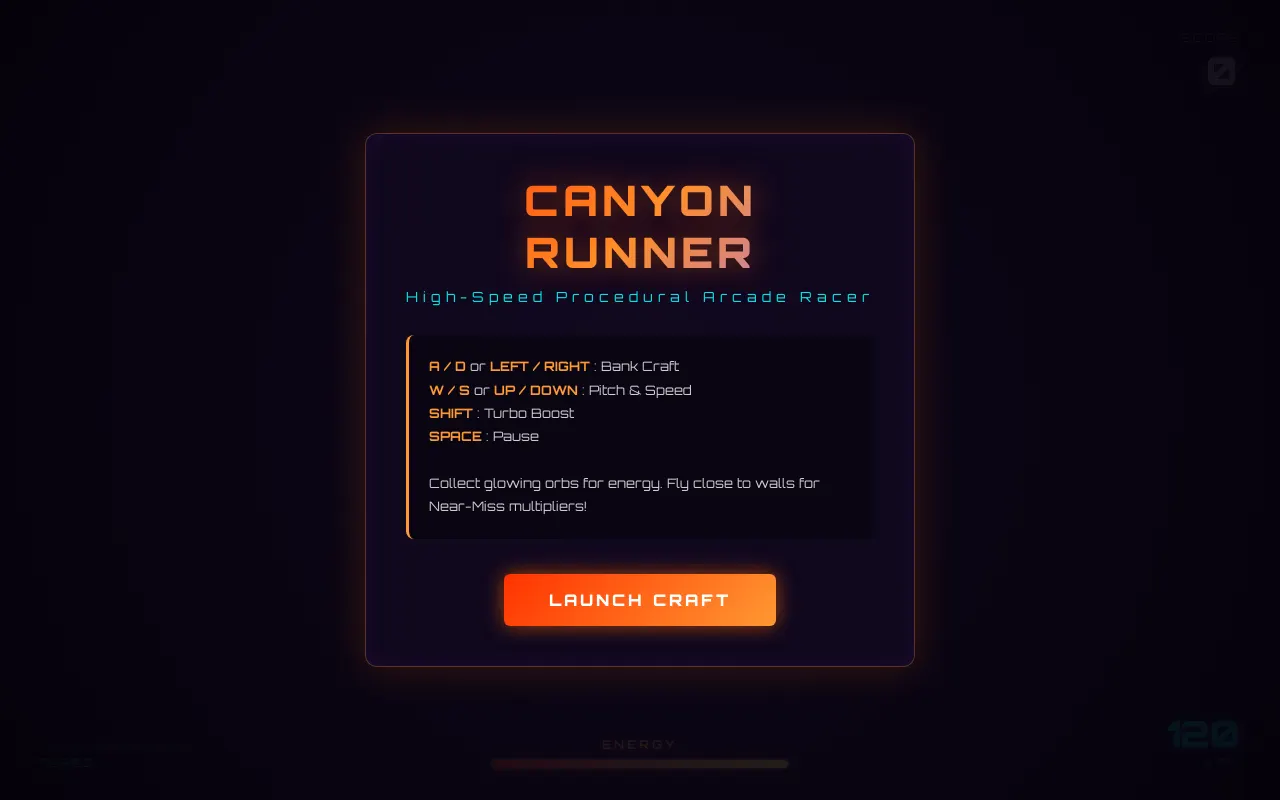 Initial view of Canyon Run