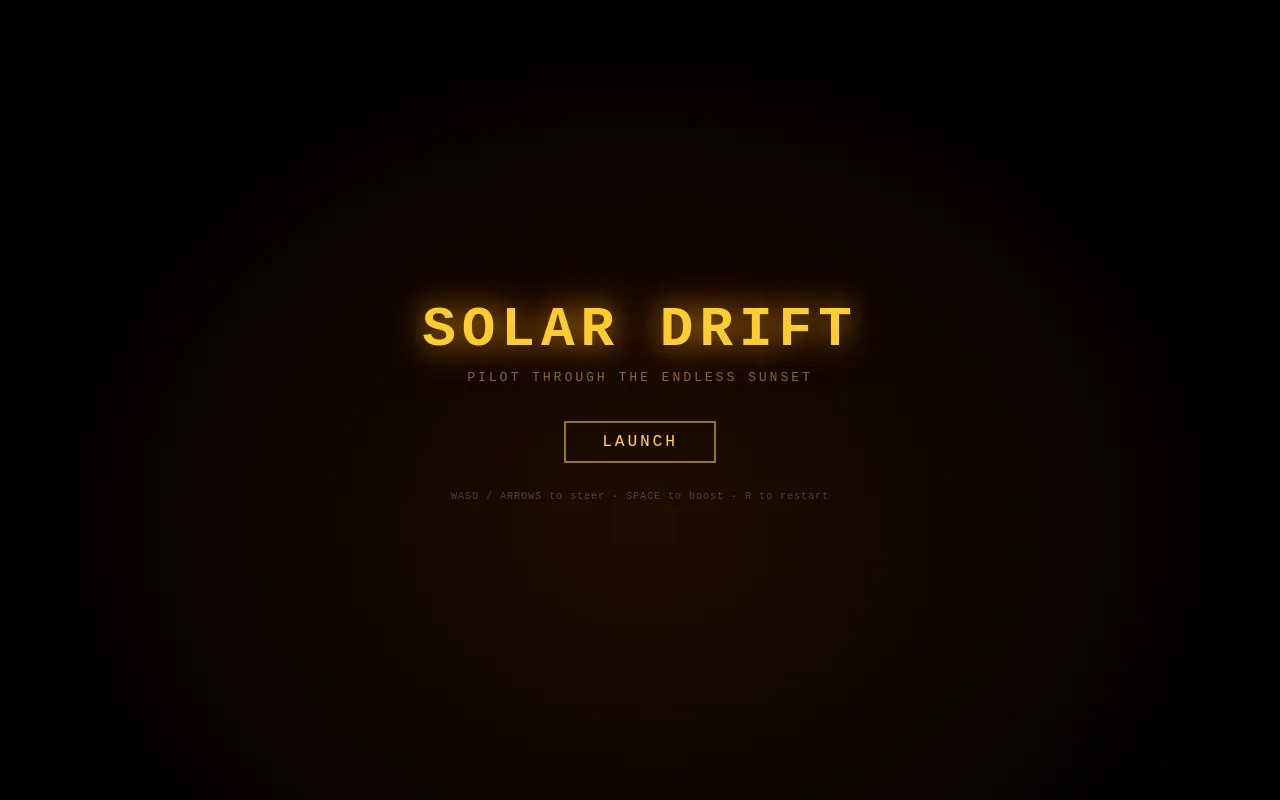Initial view of Race the Sun